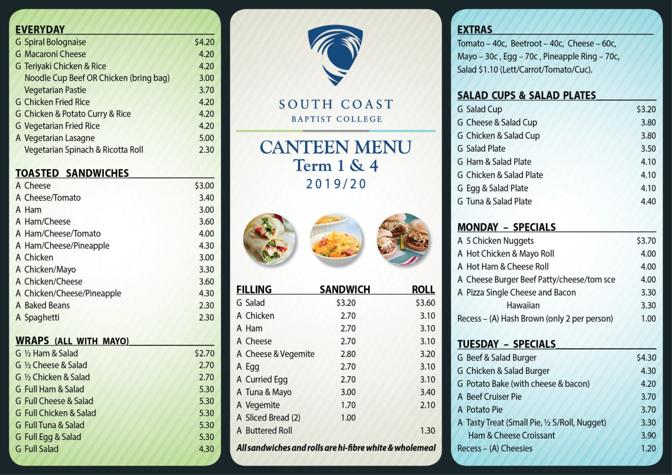 Mr mac's canteen menu
